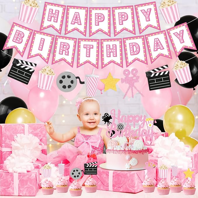 K KUMEED Happy Birthday Decorations Movie Theme Party Decorations