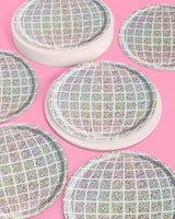 xo, Fetti Holographic Disco Ball Paper Plates - 25 pk, 9" |