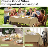 QIKSION Gold Plastic Table Cloth Disposable 12 Pack, 54 x 108 Inch