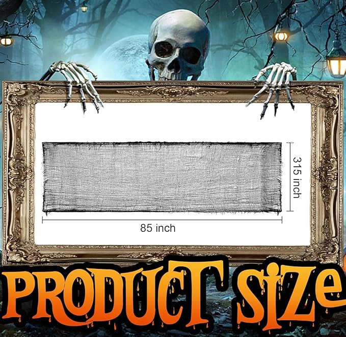 Watayo 315 x 85 Inch Halloween Creepy Cloth, Black Halloween Scary
