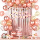 Rose Gold Birthday Decorations For Girl Woman Happy Birthday Party