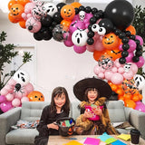 Halloween Balloon Arch Pink Black Orange Balloons Garland 3D Bat