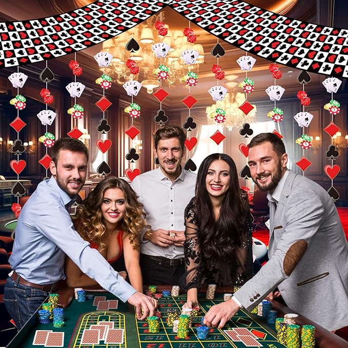 10ft Casino Theme Party Decorations Red Black Casino Party Ceiling