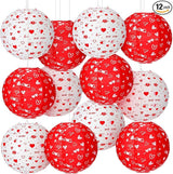 12 Pcs Valentine's Day Paper Lanterns Party Decorations