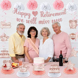 20pcs Retirement Party Decorations for Women Pink Rose Gold Happy