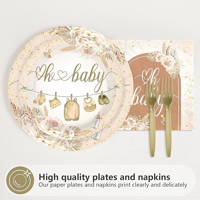 96Pcs Boho Baby Shower Decorations A Sweet Little Baby Is On The Way