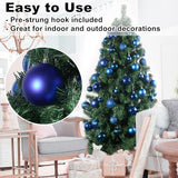 Royal Blue Set of XL (4.0") 4PCS Christmas Balls - Christmas Tree