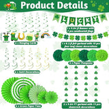 28 PCS St Patricks Day Decorations Green St Patricks Day Paper Fan