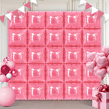 Pink Square Foil Balloons 25 Pcs Metallic Pink Balloons Wall Backdrop