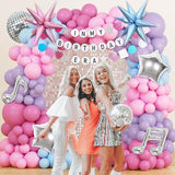 JOGAMS 184Pcs Silver Blue Pink and Purple Balloon Arch Kit with In My