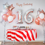 Tatuo 3 Pcs Red and White Round Circus Table Cloth 84 Inch Carnival