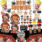 157pcs Movie Night Supplies Convenient Paper Tableware Set Includes
