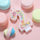 Pastel Macaron 2nd Birthday Candle Sweet Pink Number 2 Candle Cake