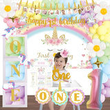 Unicorn 1st Birthday Decorations Girl's First Birthday Party Pack