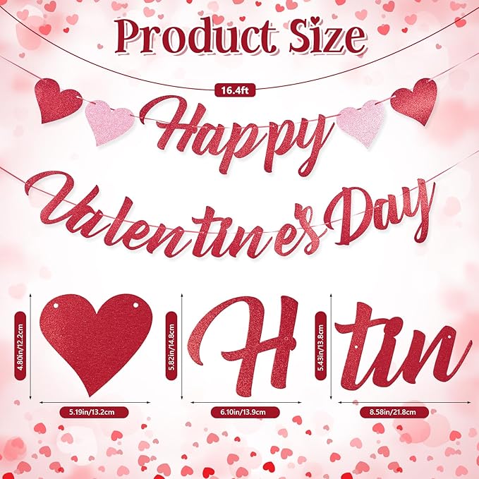 Valentine's Day Party Supplies Set Romantic Pink Heart Paper Plates