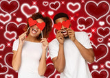 Red Heart Photo Backdrop Valentines Decorations 10x8FT Early 2000s