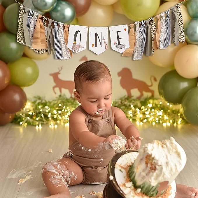Animal High Chair Banner Jungle Safari High Chair Banner for Baby