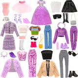 24 Pcs Doll Clothes & Accessories 8 Set Clothes Including Party Gown