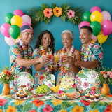 180PCS Hawaiian Luau Party Supplies – Hawaiian Tropical Paper Plates