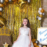 20 Pack Foil Curtain Backdrop Gold Metallic Tinsel Foil Fringe