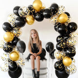 Black and Gold Balloons, 55 Pcs 12 Inch Metallic Gold Balloons Black