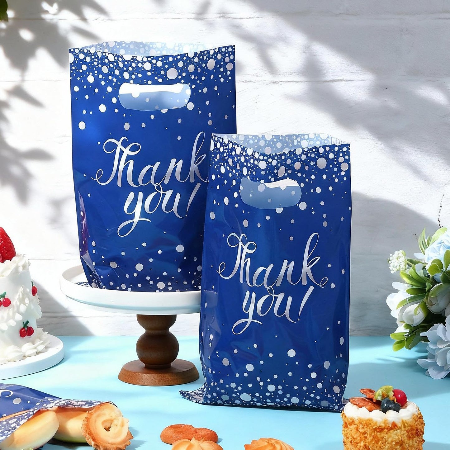 Pajean 100 Pcs Thank You Bags Bulk Small Thank You Plastic Gift Bags