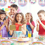 96 Pcs Unicorn 4th Birthday Party Decorations 350 GSM Disposable