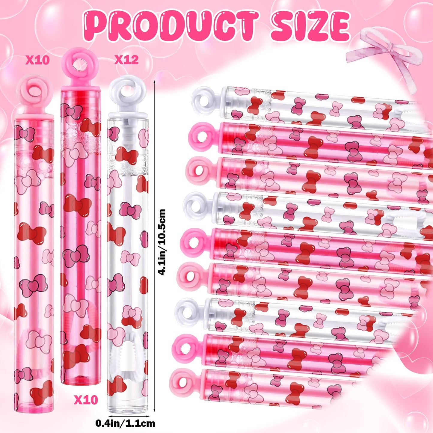 Rotatingpals 32 Pcs Kitty Bubble Wands Kawaii Bow Bubbles Wand Party