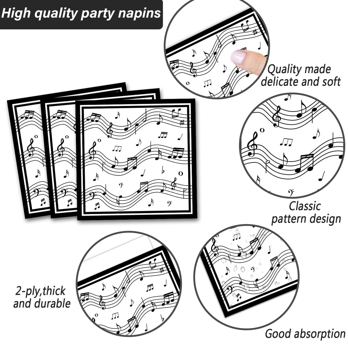 Musical Note Plates Napkins Music Themed Party Tableware Musical Notes
