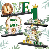 4 Pcs Safari Wild One Birthday Decorations Jungle Animals Party