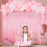 Kriyokiaa Pink Bow Birthday Decorations 92pcs Coquette Birthday Decor