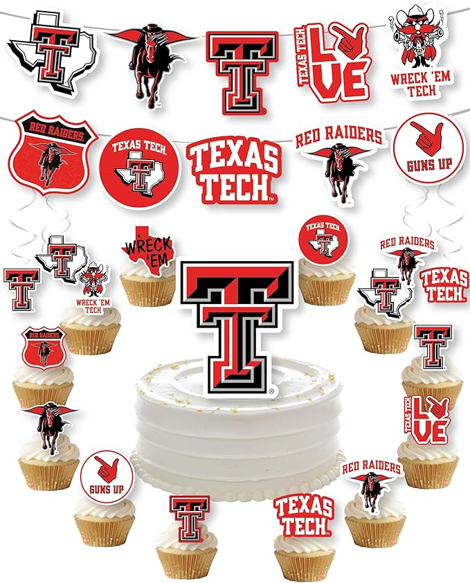Texas Tech Party Supplies for Football, Birthday Gift, Graduation