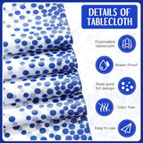 Breling 8 Pack Royal Blue Disposable Plastic Tablecloths and Satin