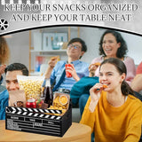 Movie Night Supplies Snack Trays with Handles Reusable Wooden Movie