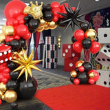 Casino Balloon Arch Kit Red Black Gold Balloon Garland Kit Casino