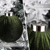 Christmas Tree Ornaments Velvet Balls - Pack of 15pcs Shatterproof