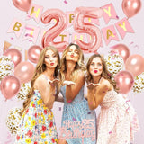25th Happy Birthday Party Decorations Rose Gold Birthday Decorations