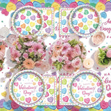 Valentine's Day Party Decorations Set Inclued with Plates Tablecloth