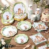 250 Pcs Woodland Baby Shower Party Decorations Safari Animals Paper