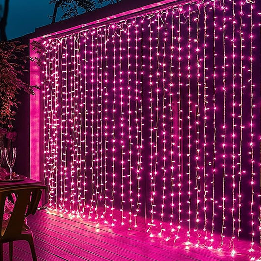 Dazzle Bright 300 LED Curtain String Lights Valentine's Day Fairy