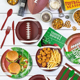 Football Party Decorations Kit Disposable Tableware Set Includes