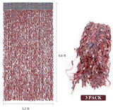 3 Pack 3.3 ft x 6.6 ft Tinsel Curtain CYLMFC Rose Gold Birthday