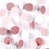 Rose-Gold Pink-White Party Decorations Paper-Garland - 52Ft