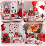 4 Pcs Valentine's Day Table Decoration Wooden Ice Cream Cup