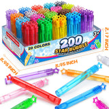 200 Pcs 20 Colors Mini Star Bubble Wand Bulk in Gift Box, Neon Bubbles