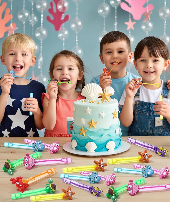 Under the Sea Party Favors 24Pcs Self designed Mini Bubble Wands for