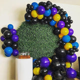 HILAVO Purple Blue Yellow Black Balloons 60 Pcs Metallic Purple Royal