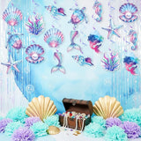Mermaid Hanging Swirls, 36Pcs Mermaid Ceiling Streamers Sea Creature