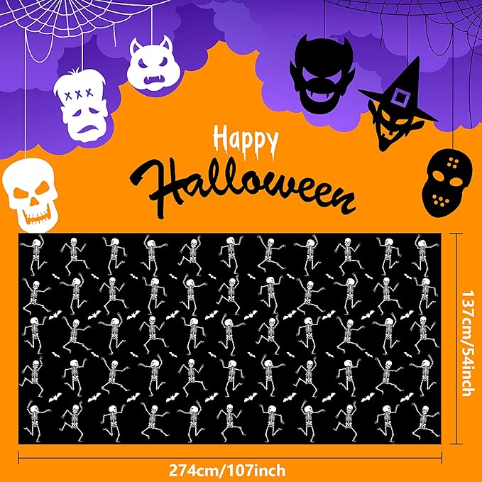 6 Packs Disposable Halloween Tablecloth 54 x 108 Plastic Waterproof
