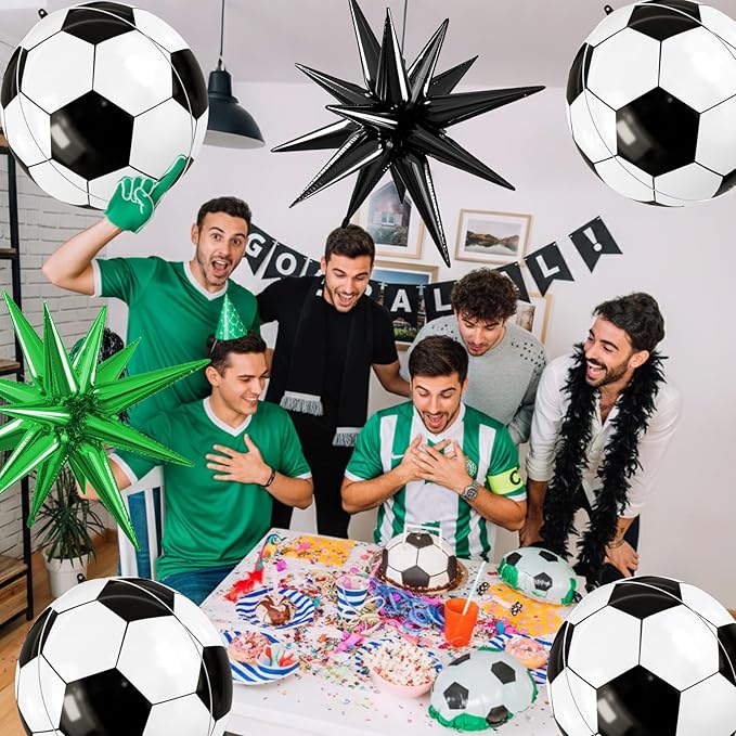 Biapian Soccer Balloons, 6 Pcs 22 Inch Soccer Ball Balloons, Big